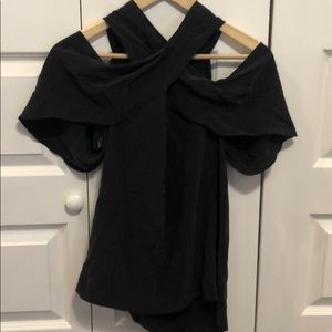 ROI twist front silk blouse